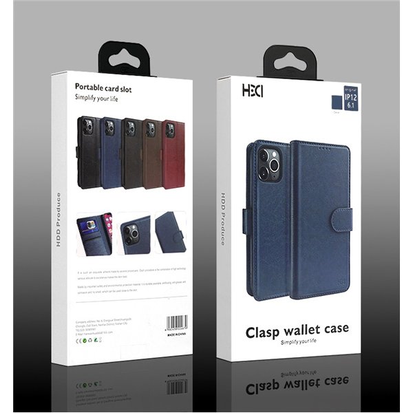 Dėklas HDD Clasp Wallet Case Apple iPhone 12/12 Pro raudonas