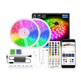 „BLUETOOTH“ LED RGB MUZIKOS JUOSTELIŲ RINKINYS