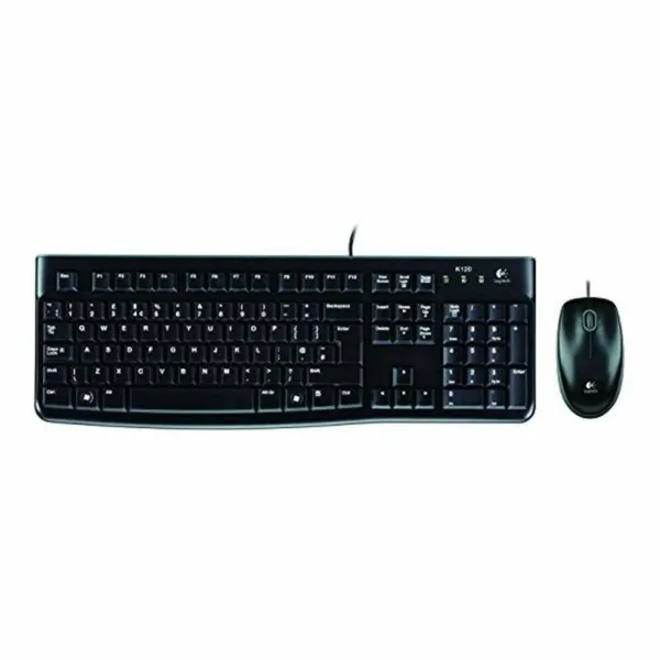 Keyboard and Optical Mouse Logitech MK120 Black Spanish Spanish Qwerty