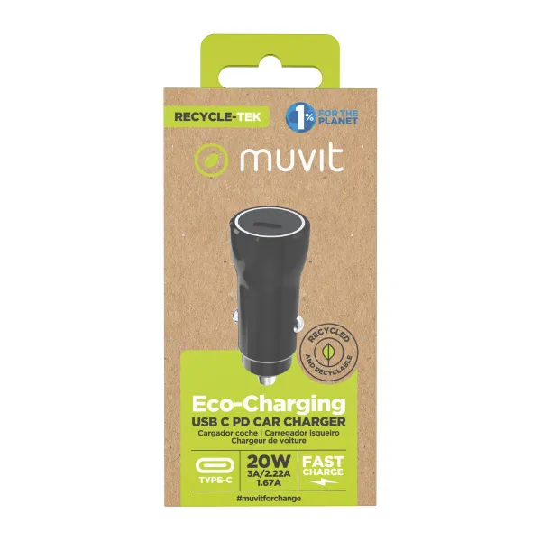 Auto Lādētājs Muvit for Change Melns 20 W