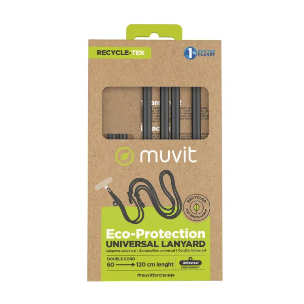 Mobile Phone Lanyard Muvit for Change Black