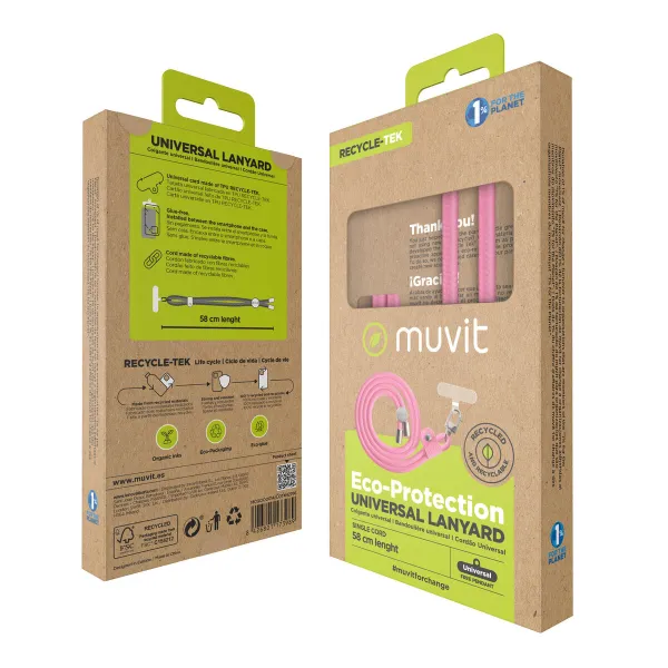Mobiiltelefoni kaelapael Muvit for Change Roosa