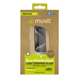 Mobilā Telefona Vāciņš un Aizsargierīce Muvit for Change iPhone 16 Melns