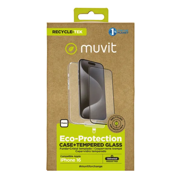 Mobiliojo dėklas ir apsauga Muvit for Change iPhone 16 Juoda