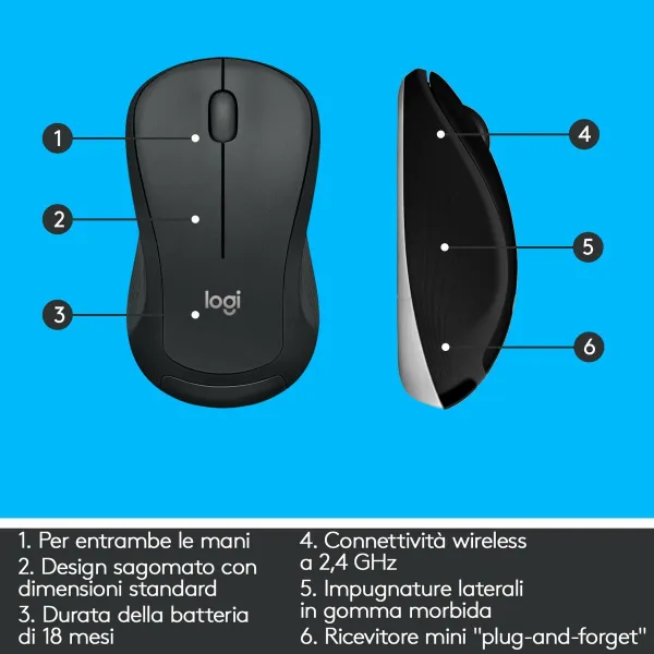 Keyboard and Mouse Logitech 920-008679 Italian QWERTY White Black