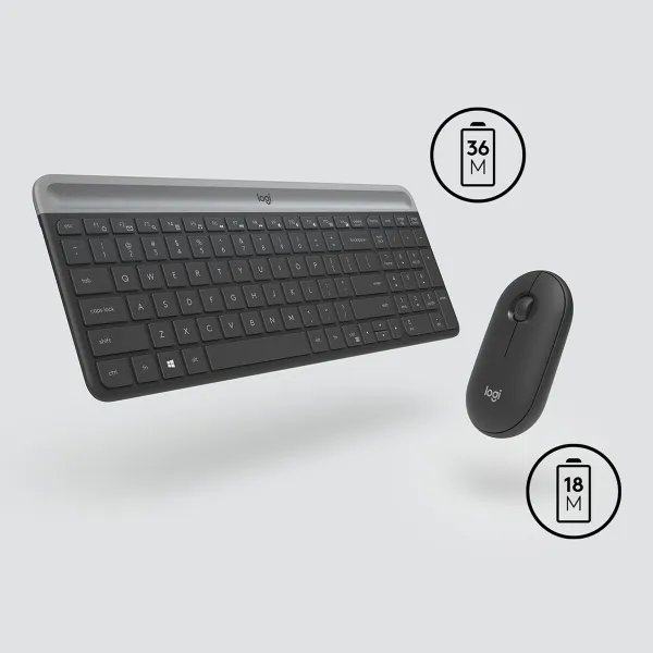 Keyboard and Mouse Logitech MK470 Grey Graphite Qwerty US