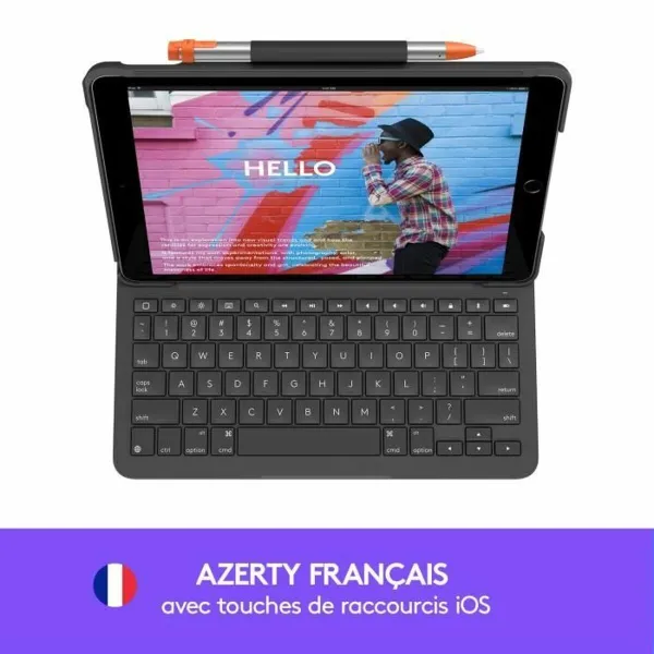 Planšetdatora Vāks Logitech Slim Folio Grafīts AZERTY