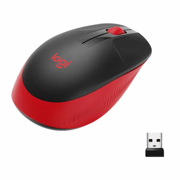 Wireless Mouse Logitech M190 Black Red 1000 dpi
