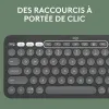 Bluetooth Keyboard with Support for Tablet Logitech K380 French Grey Graphite Dark grey AZERTY