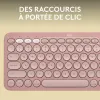 Bluetooth Keyboard with Support for Tablet Logitech K380 French Pink AZERTY