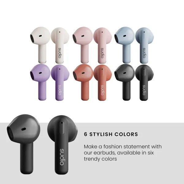 Bluetooth ausinės Sudio A1 True Wireless Juoda