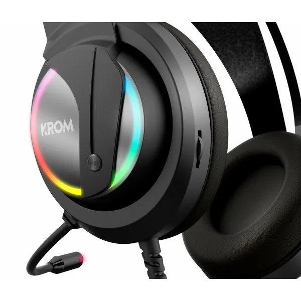 Austiņas ar Mikrofonu Spēlēm Krom Kappa Melns RGB