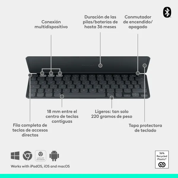 Blueutooth klaviatūra Logitech 920-013010 Grafīts