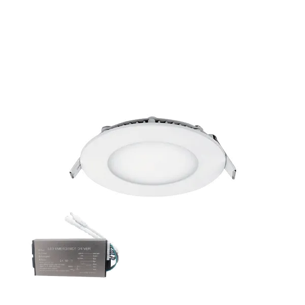 STELLAR LED PANEL ROUND RECESSED MOUNT 6W 4000K+ EMERGENCY KIT