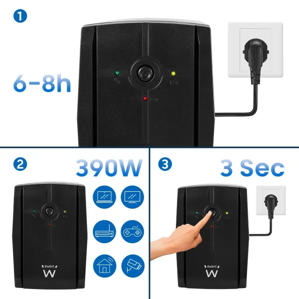 Система бесперебойного питания Интерактивная SAI Ewent EW3995 390 W