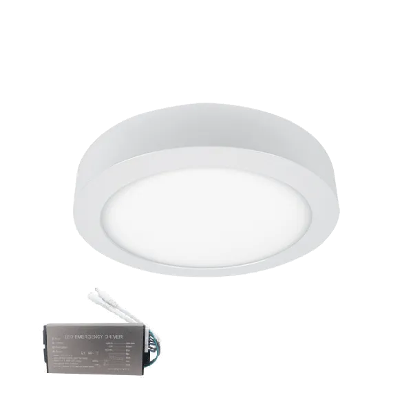 STELLAR LED-PANEELI PYÖREÄ PINTA-ASENNUS 24W 2700K + HÄTÄVALAISTUSPAKKAUS