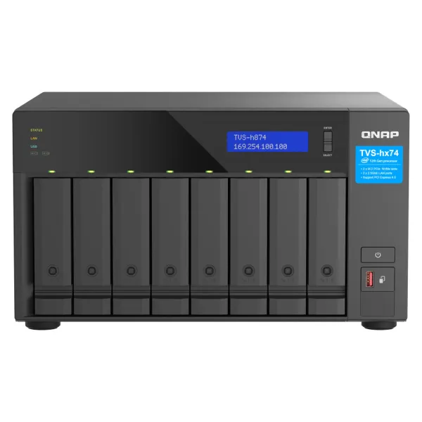 NAS Tīkla Suzrage Qnap TVS-H874-I5-32G Melns Intel Core i5-1240