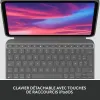 Bluetooth Klaviatuur, millel on Tahvelarvuti Tugi Logitech Combo Touch Hall Prantsuse AZERTY