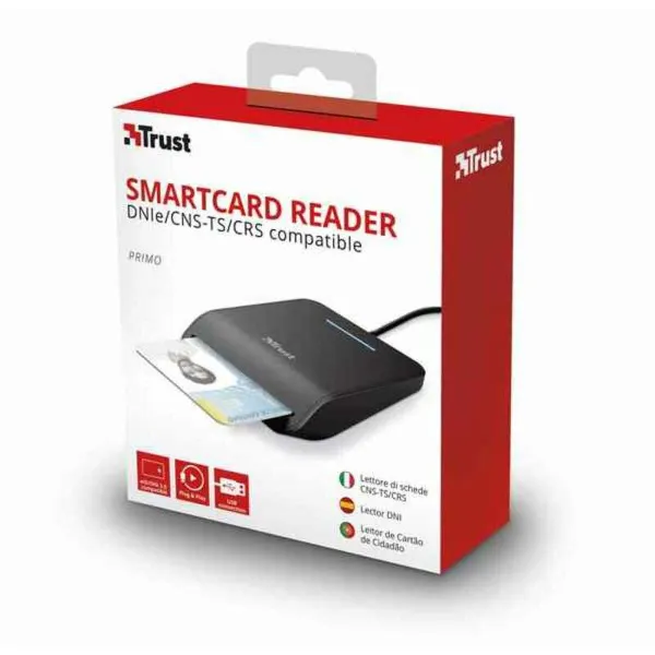 DNI/SIP Karšu Lasītājs Trust 23890 PRIMO Plug & Play Melns