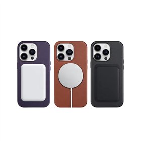 Dėklas Mag Leather Case Apple iPhone 16 mėlynas