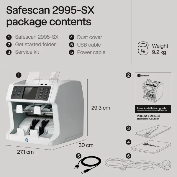 Banknotų skaitiklis Safescan 112-0652 Pilka