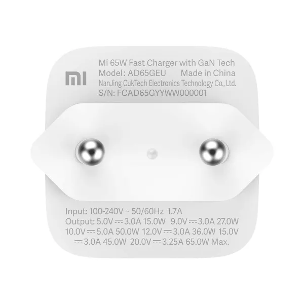 Adapter Xiaomi BHR5515GL Valge 65 W