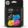 Original Ink Cartridge HP Nº 308 Yellow Blue Black Magenta (24 Units)