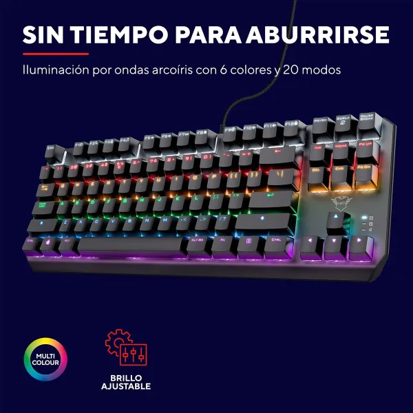 Gaming Keyboard Trust 24407 Black Spanish Qwerty