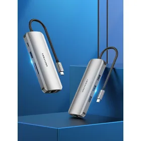 USB-разветвитель Vention TOKHB 100 W Серебристый