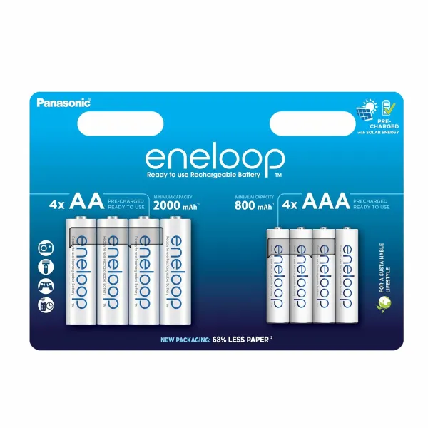 Laetavad Akud Panasonic BK-3MCDE+4MCDE/8CP