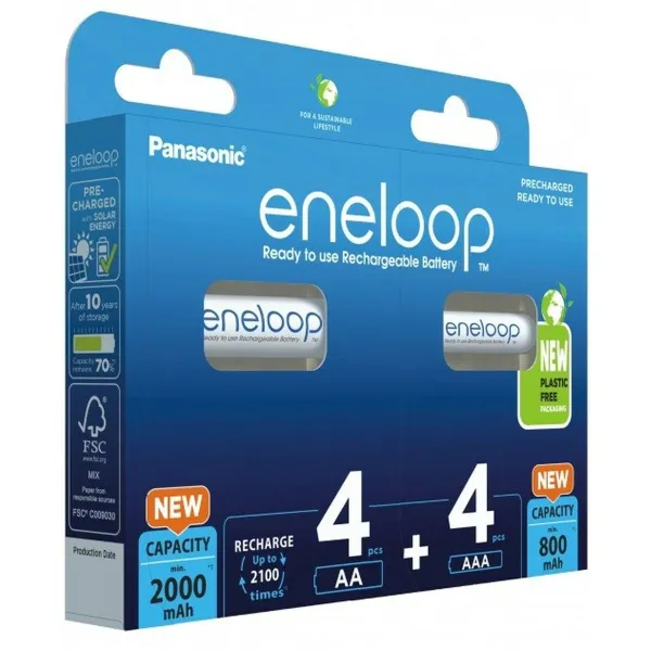 Laetavad Akud Panasonic BK-3MCDE+4MCDE/8CP
