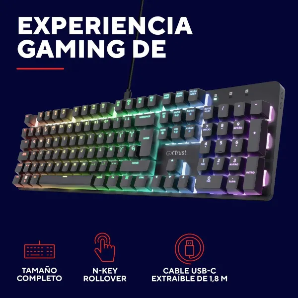 Spēļu Klaviatūra Trust 25682 Melns Spāņu Qwerty
