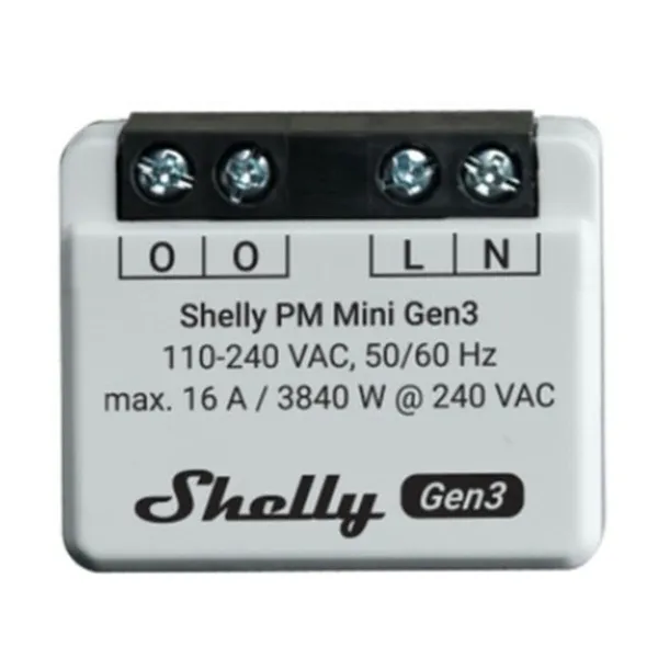 Smart Plug Shelly MINI 1PM GEN3 Bluetooth Wi-Fi Bluetooth 4.2