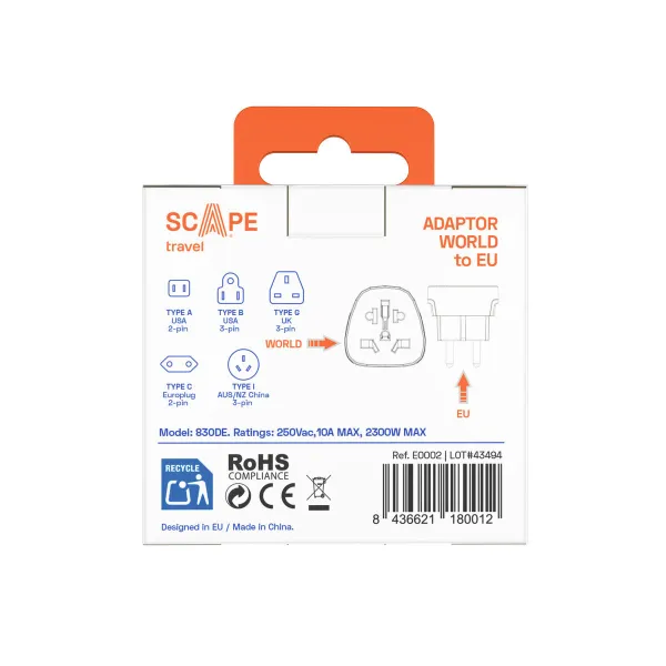spraudņu zaglis Scape Travel 830DE Plastmasa