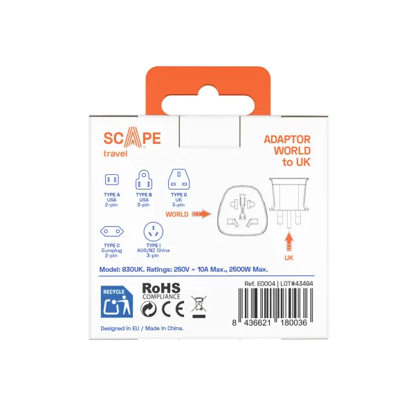spraudņu zaglis Scape Travel 830UK Plastmasa 13 A
