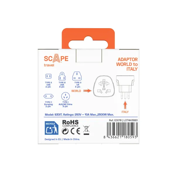 spraudņu zaglis Scape Travel 830IT Plastmasa 10 A