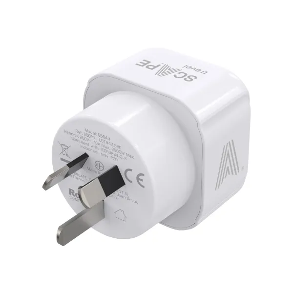 Kištuko adapteris Scape Travel 850AU Plastmasinis 10 A