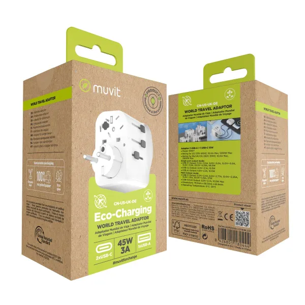 Kištuko adapteris Muvit for Change Plastmasinis 45 W
