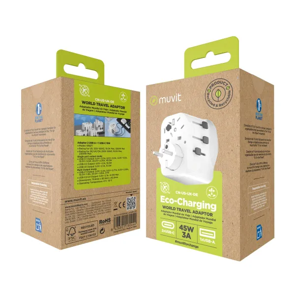 Kištuko adapteris Muvit for Change Plastmasinis 45 W