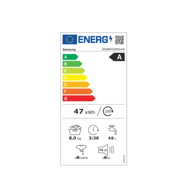 Pesukone Samsung WW80FG3M05AWEC 8 kg 59,5 cm 1400 rpm