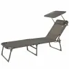 Sun-lounger Aktive Grey 193 x 53 x 30 cm Foldable Parasol