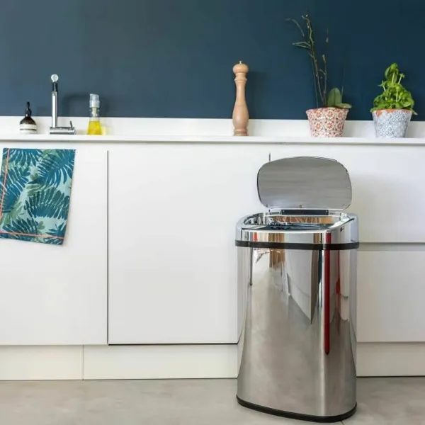 Waste bin Kitchen Move Majestic Automatic Black Stainless steel ABS 68 L