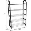 Alpina - Shoe Rack / Shelf / Stand 5-Tier 50x20x77 cm (Silver / Black)