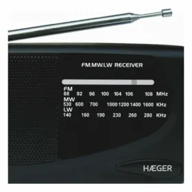 Radio AM/FM Haeger PR-TRI.002A Musta