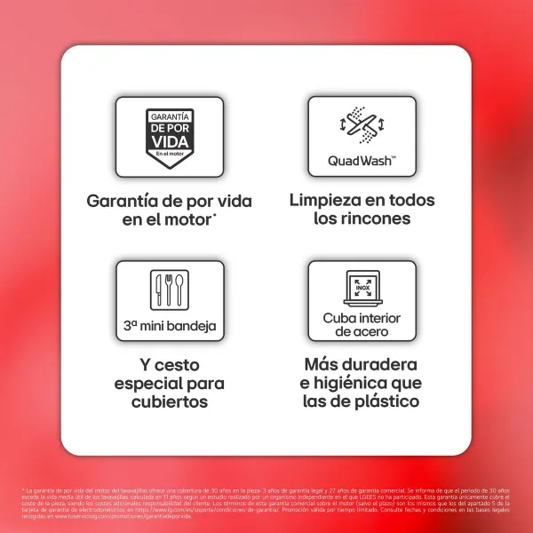Dishwasher LG DF142FW 5P QUADWASH 60 cm White