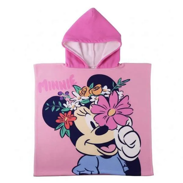 Poncho-Towel with Hood Minnie Mouse Pink 55 x 77 cm