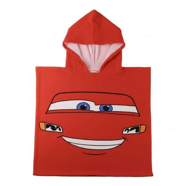 Hupullinen ponchopyyhe Cars Punainen 55 x 77 cm
