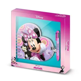 Wire-sidottu vihko kuulakärkikynällä Minnie Mouse Liila 80 Levyt 24 x 23 x 2,5 cm