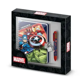Wire-sidottu vihko kuulakärkikynällä The Avengers Sininen 24 x 23 x 2,5 cm A5