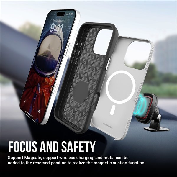 Dėklas Perfectionists Triangle Mag Case Apple iPhone 12/12 Pro sidabrinis